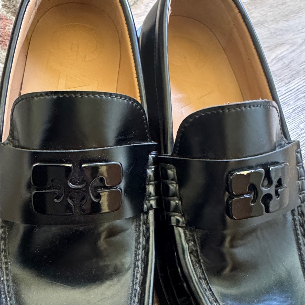 Ganni Black Leather Block Heel Loafers - Picture 5 of 6